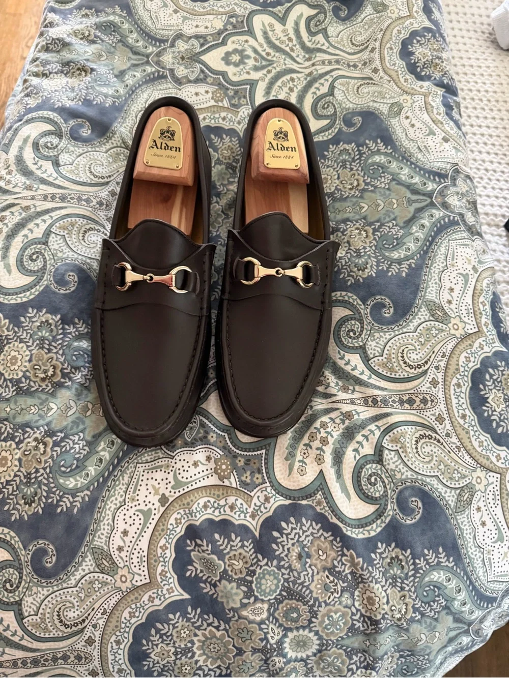 Alden Men’s Black Leather Bit Loafers